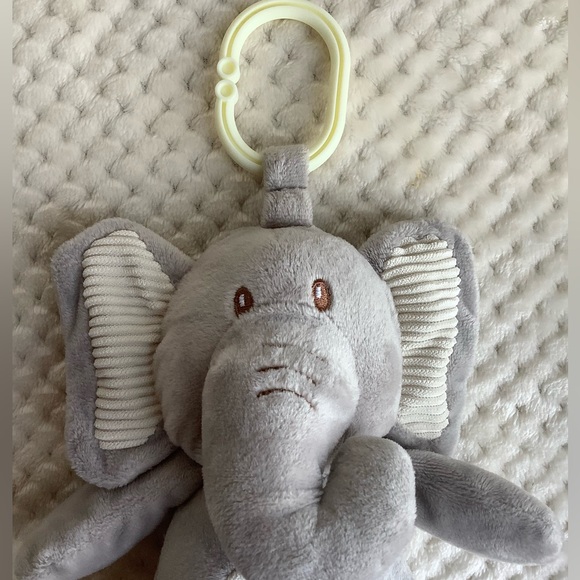 Kellytoy Elephant Plush Rattle Crinkle Ear Embroidered Eyes Hang Stuffed Animal - Picture 10 of 10